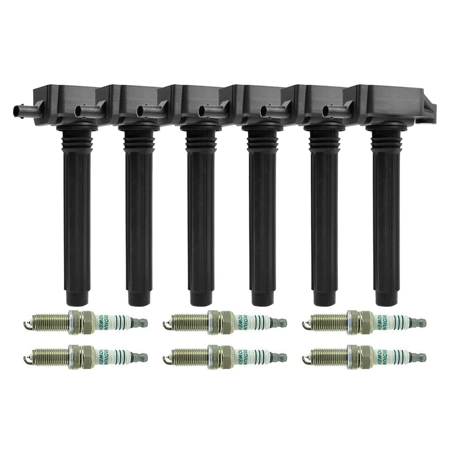 2014-2017 Jeep Cherokee 3.2L V6 6PCS Ignition Coil+Spark Plug UF648 GN10616 36-8196