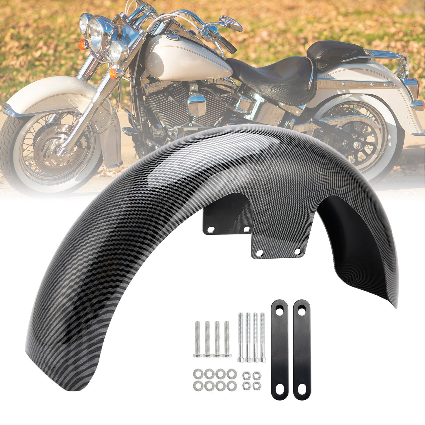 Touring Electra Street Road Glide Baggers FLHT FLHR 19" Wrap Front Fender ABS