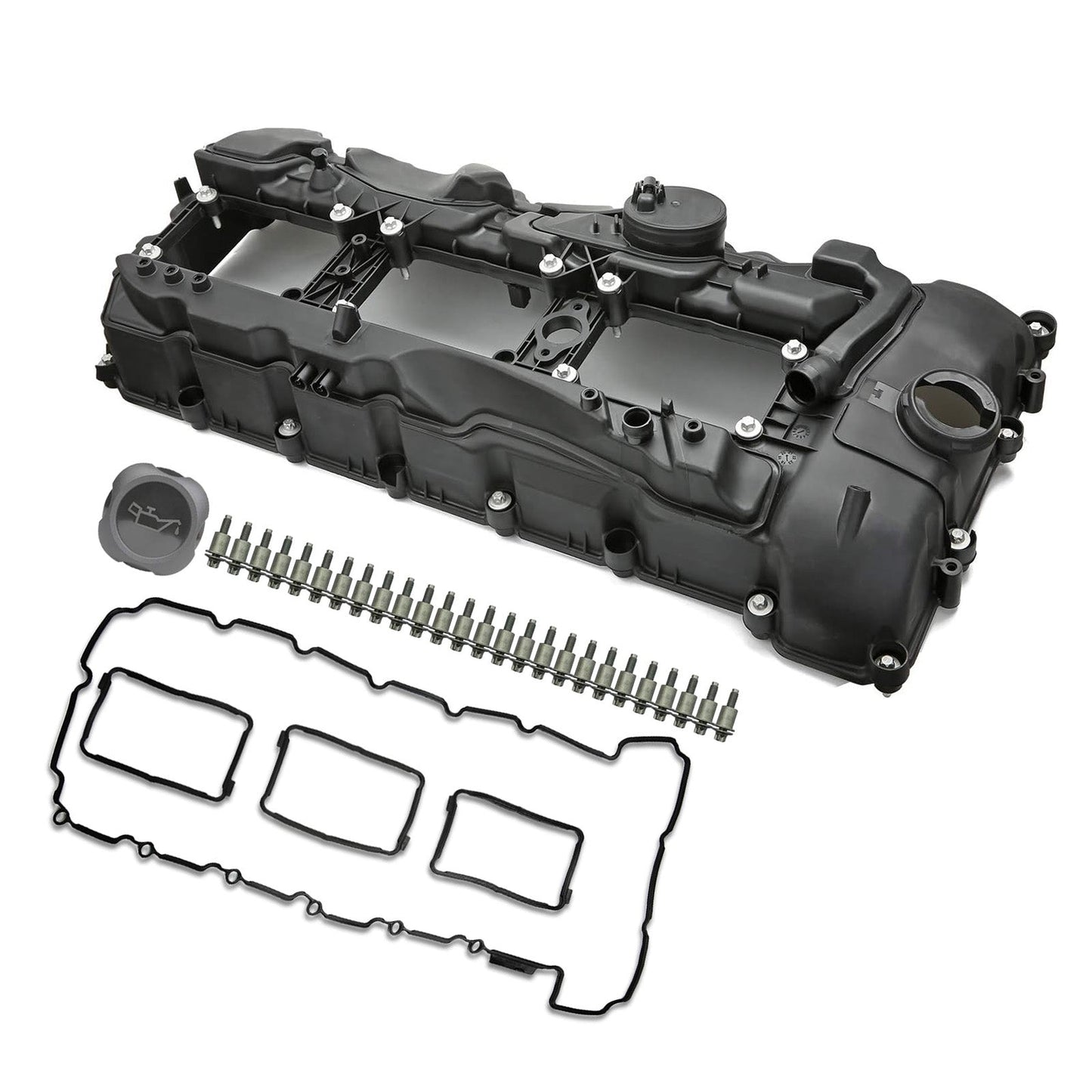 2012-2013 BMW E82/E88 135is 3.0L Turbocharged N55B30 Engine Valve Cover w / Gasket+Cap 11127570292 E346-AS