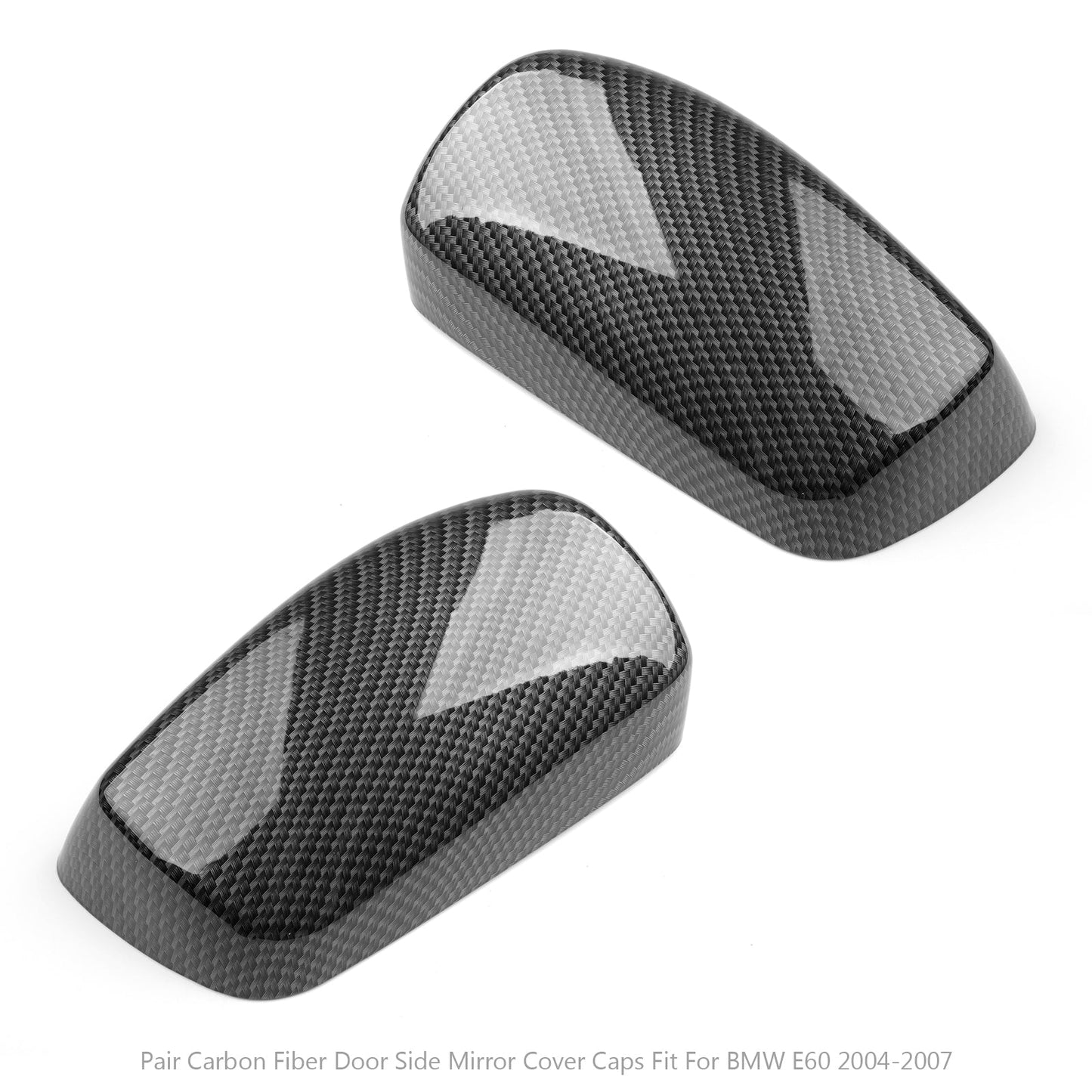 2004-2007 BMW E60 Pair Carbon Fiber Door Side Mirror Cover Caps Fit