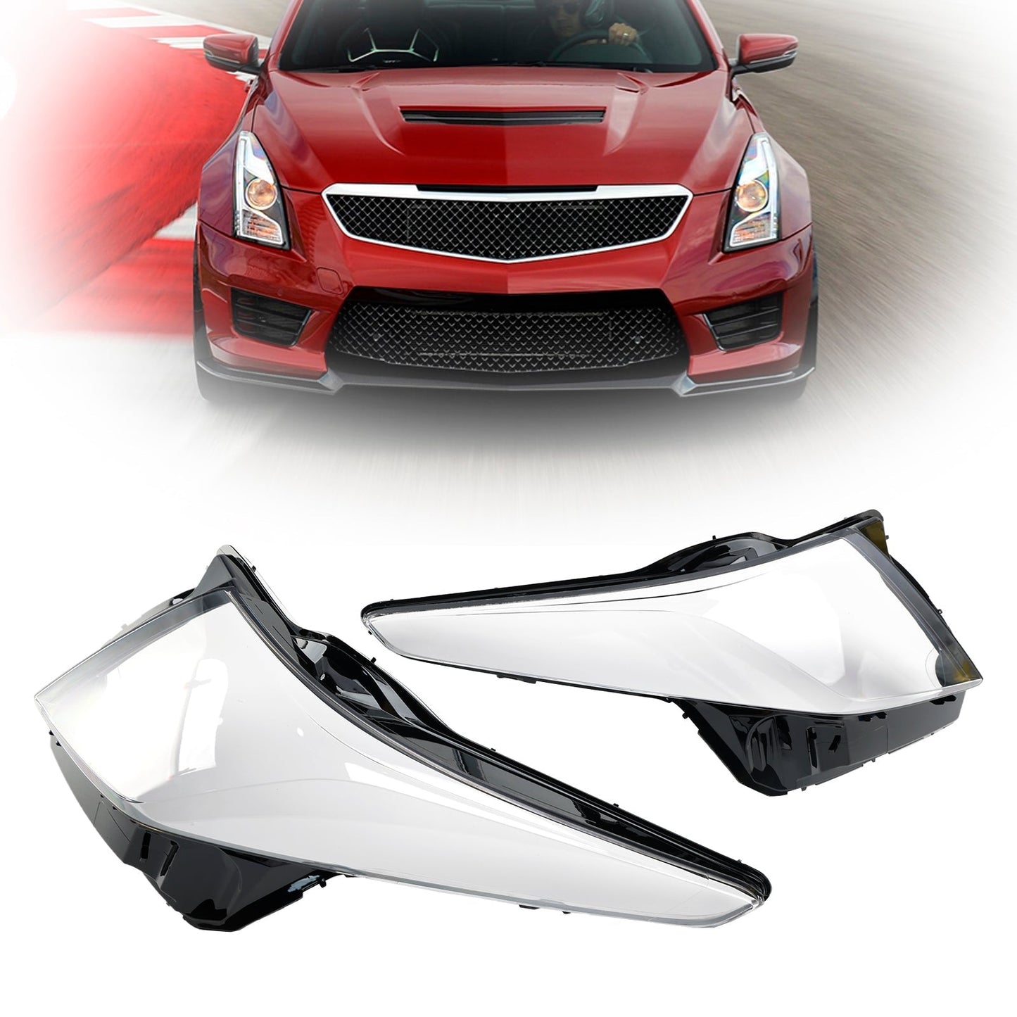 2013-2018 Cadillac ATS Left+Right Headlight Lens Cover