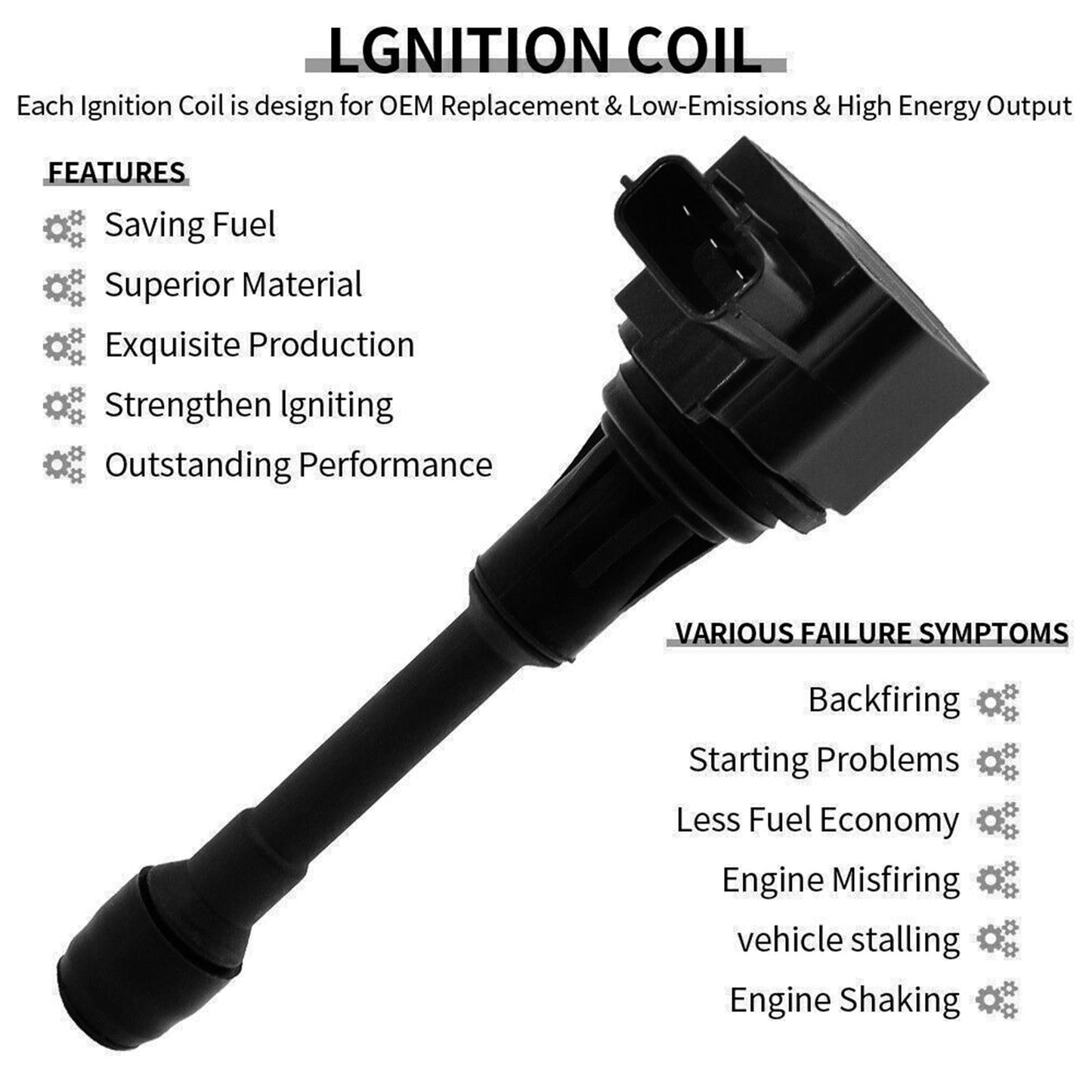 2012-2013 Infiniti M35h 3.5L V6 6PCS Ignition coil+6PCS Spark Plug UF550 CUF2118 673-4029 5C1727