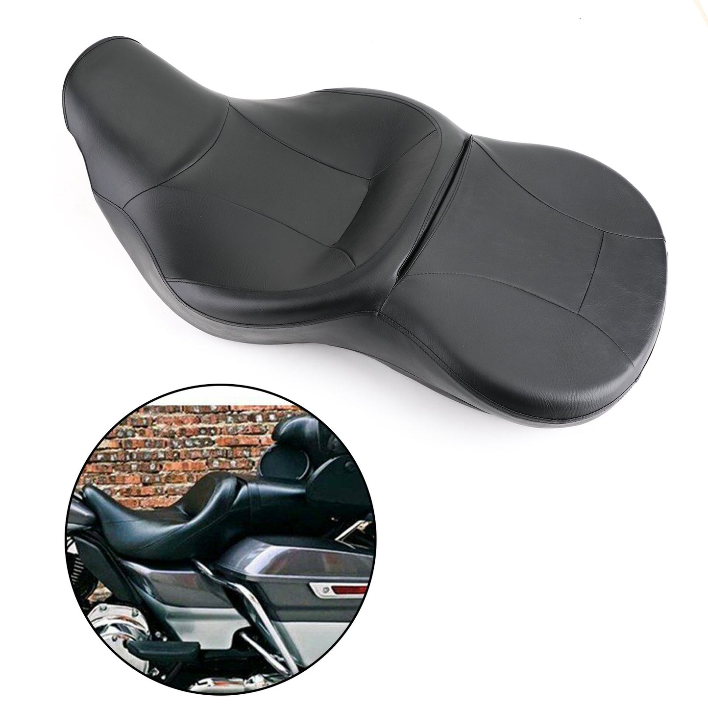 Rider Passenger 2-Up Seat Fit for Touring Tri Glide FLHR FLHT FLHX FLTR 09-21