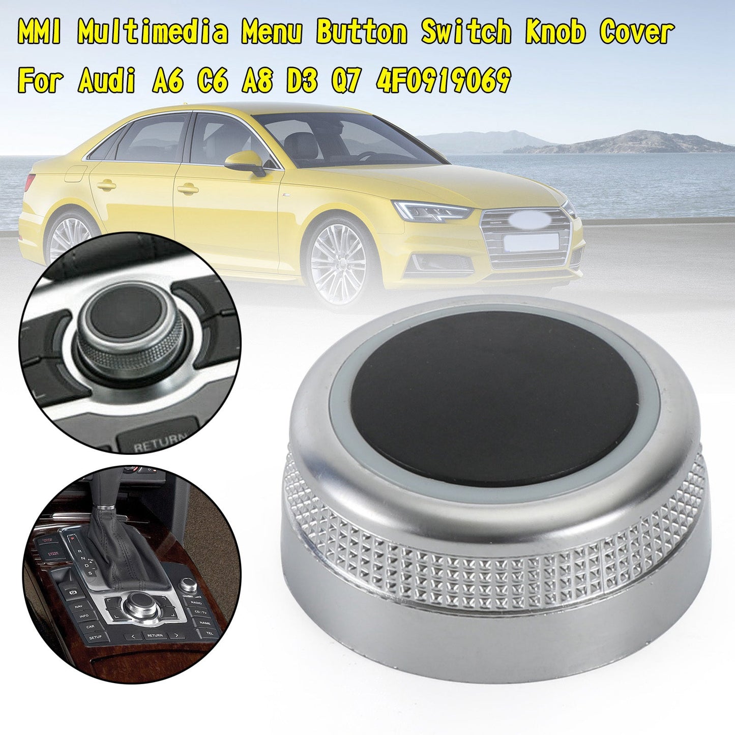 Audi A6 C6 A8 D3 Q7 MMI Multimedia Menu Button Switch Knob Cover 4F0919069