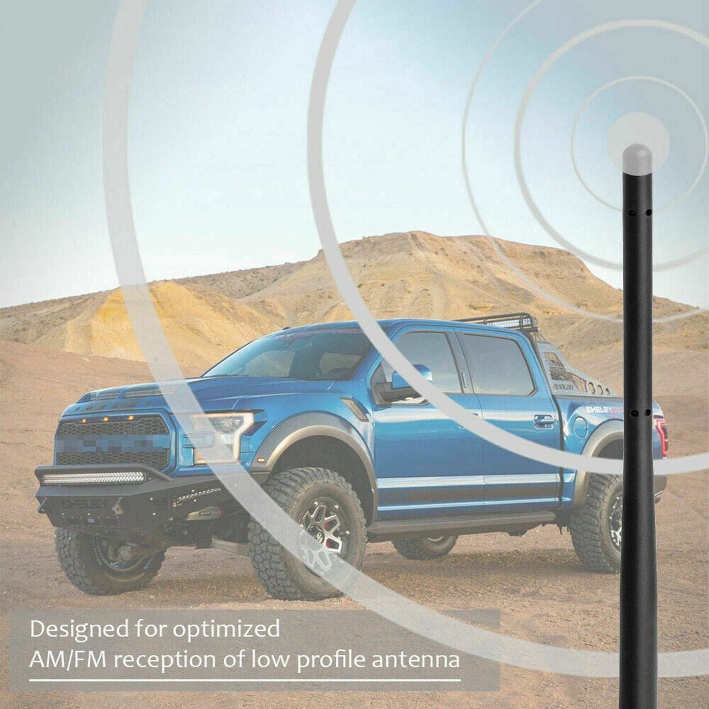 7Inch Rubber Signal Antenna For Ford F150 F250 F350 & Ram 1500 2009-2019