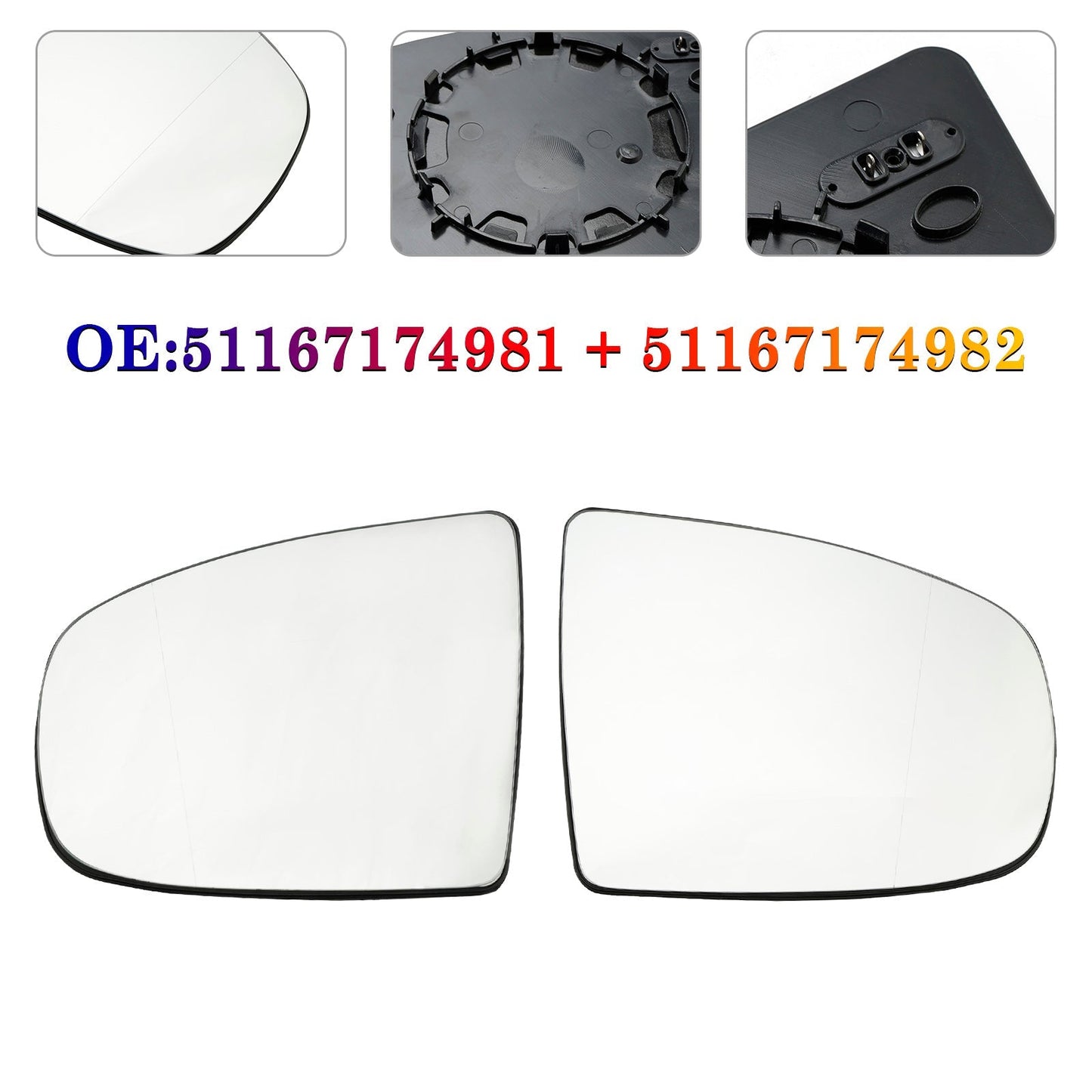 2008-2014 BMW X5 X6 E70 E71 E72 Mirror Glass with Heated Wing 51167174981 51167174982