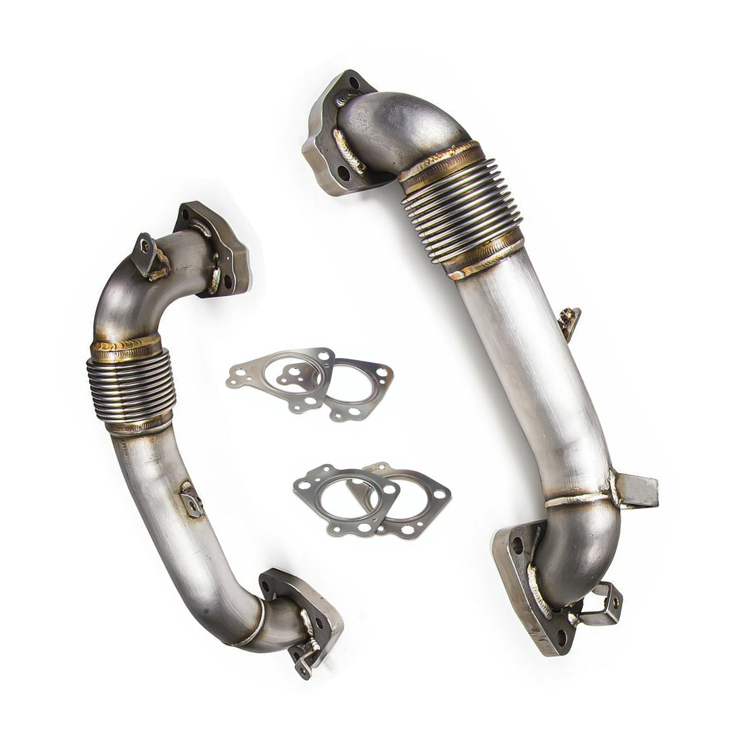 2017-2021 Chevy Silverado 6.6L L5P Duramax Diesel 3.5" High Flow Exhaust Up Pipes Exhaust Manifold Header