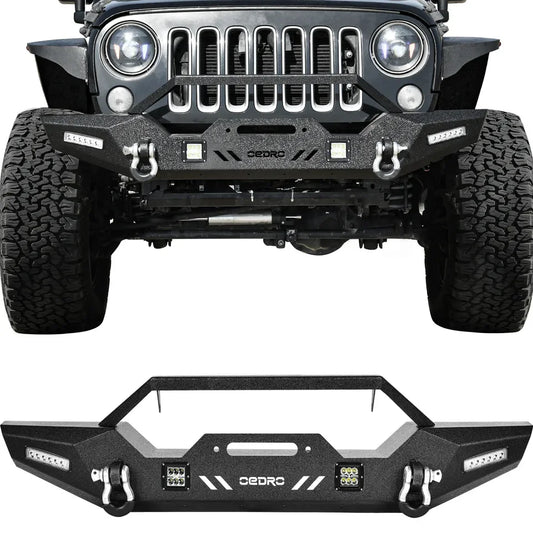 2007-2018 Jeep Wrangler JK Unlimited Front Bumper with LED Light