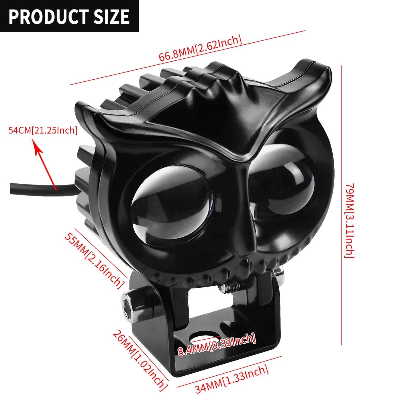 Electric Led Worklight Spotlight Front Waterproof Headlight 30 45W Owl For Motor