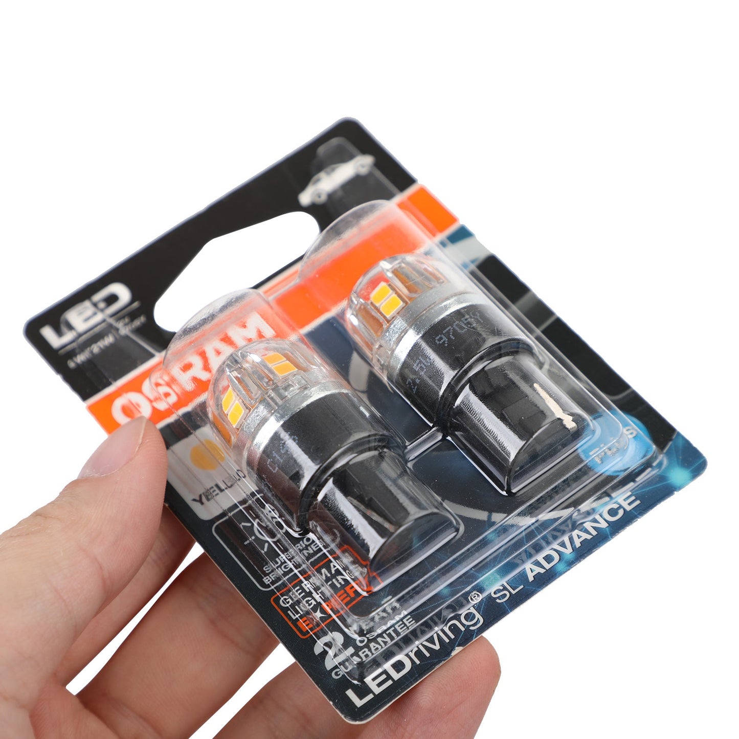 2x For OSRAM 9705Y Car Auxiliary Bulbs LED WY21W 12V2.5W WX3x16d