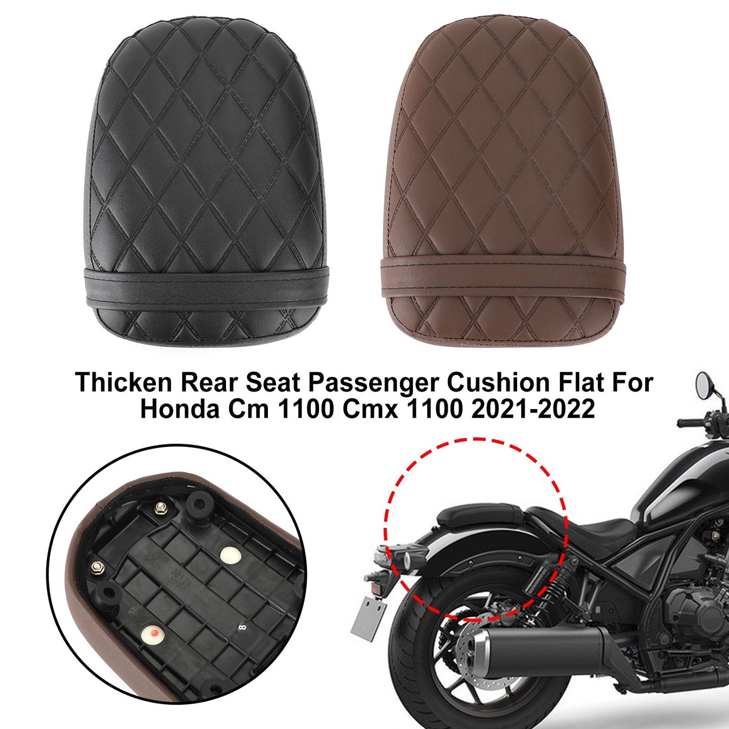 21-24 Honda Cm 1100 Cmx 1100 Rear Passenger Seat Pillion Saddle Flat Brown