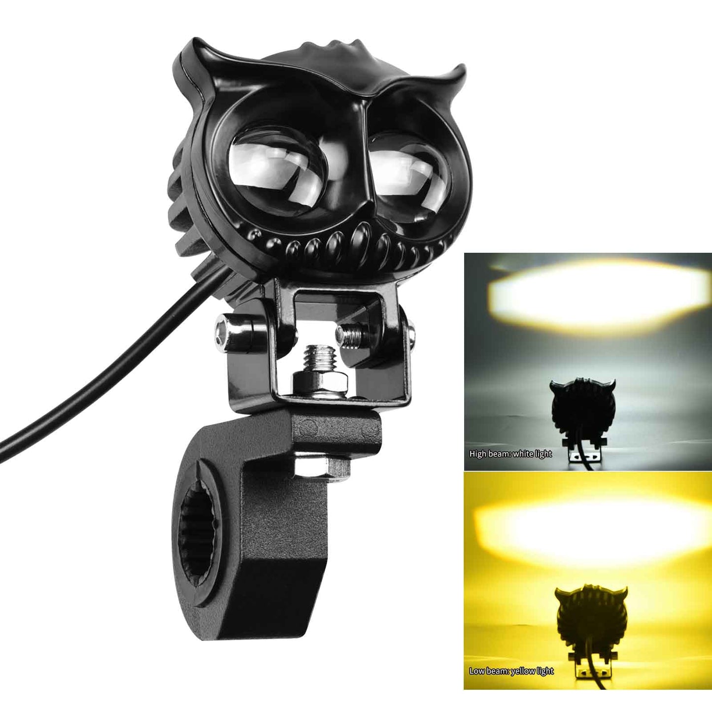 Led Electric Motobike Scooter Light Ultra Bright Waterproof Headlight Owl Motor