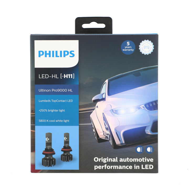 For Philips H1/H3/H7/H11/HB3/4/HIR2 Pro9000 LED Headlight Bulbs +250% 5800K