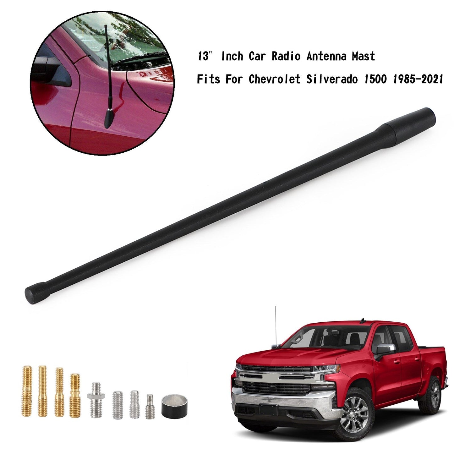 13" Inch Car Radio Antenna Mast Fits For Chevr Silverado 1500 1985-2021