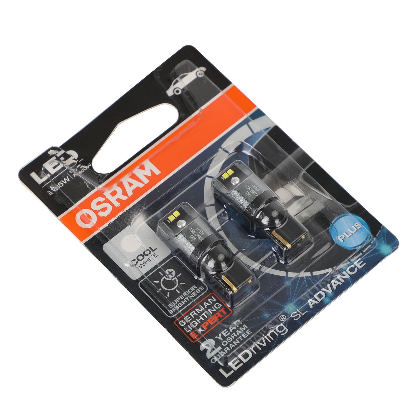 2PCS OSRAM 2980CW Car Auxiliary Bulbs LED W5W 12V1.5W W2.1x9.5d