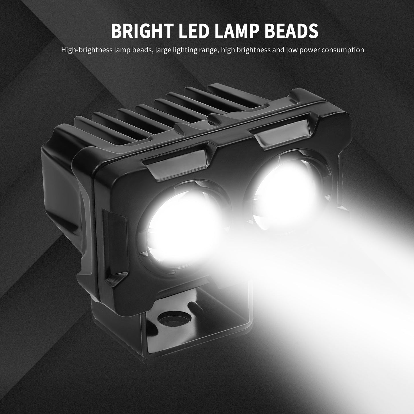 12V-85V Led Motorcycle Worklight Bike Front Headlight Square Spotlight Fog Light