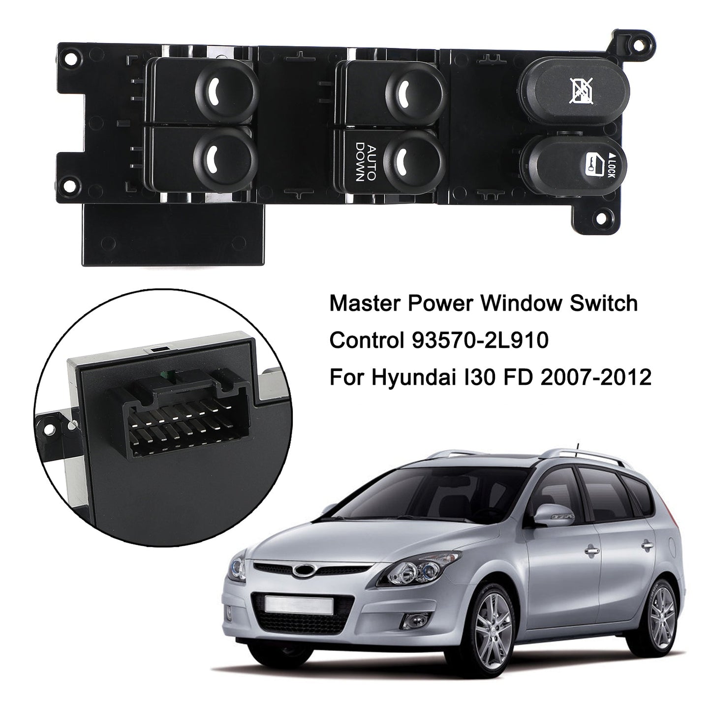 2007-2012 Hyundai I30 FD Master Power Window Switch Control 93570-2L910