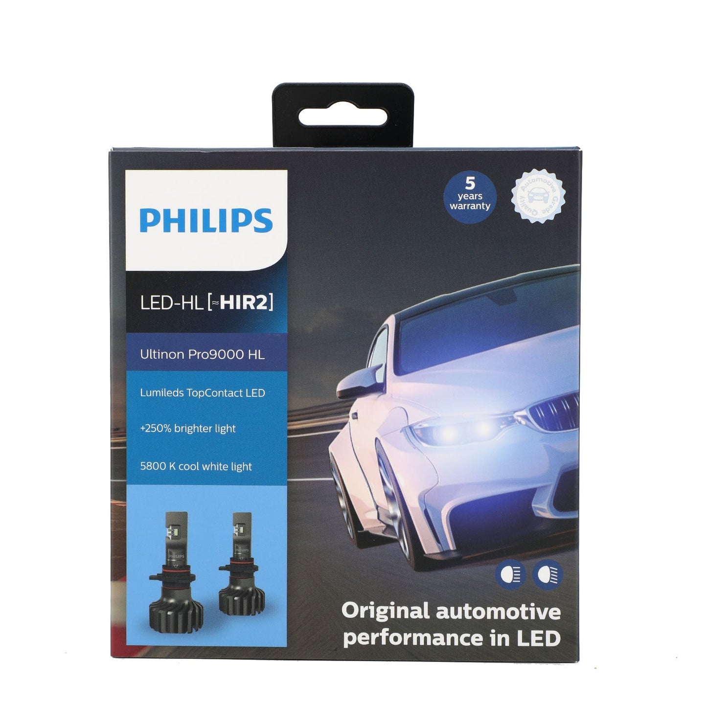 For Philips H1/H3/H7/H11/HB3/4/HIR2 Pro9000 LED Headlight Bulbs +250% 5800K