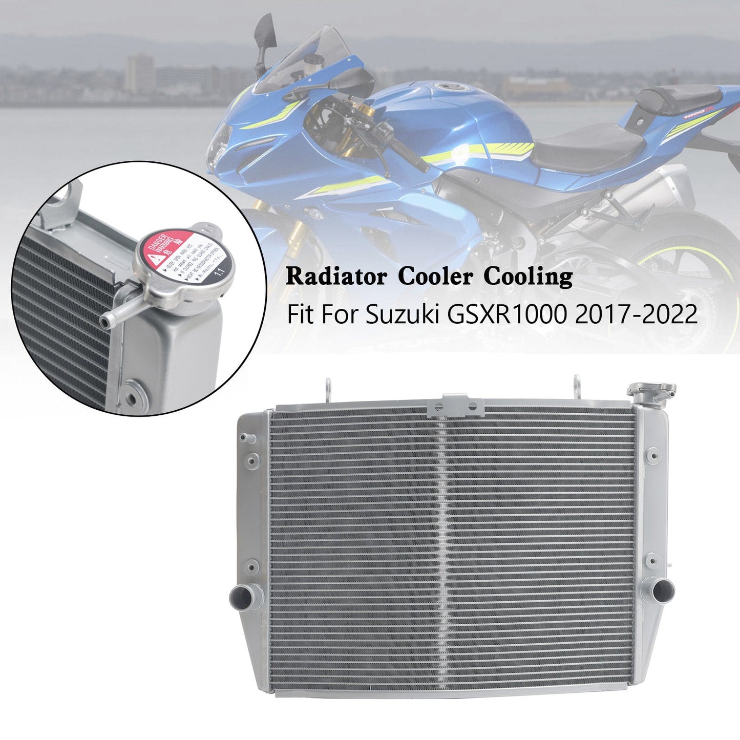 17-22 Suzuki GSXR 1000 GSX-R Engine Radiator Cooler Cooling K11 Silver