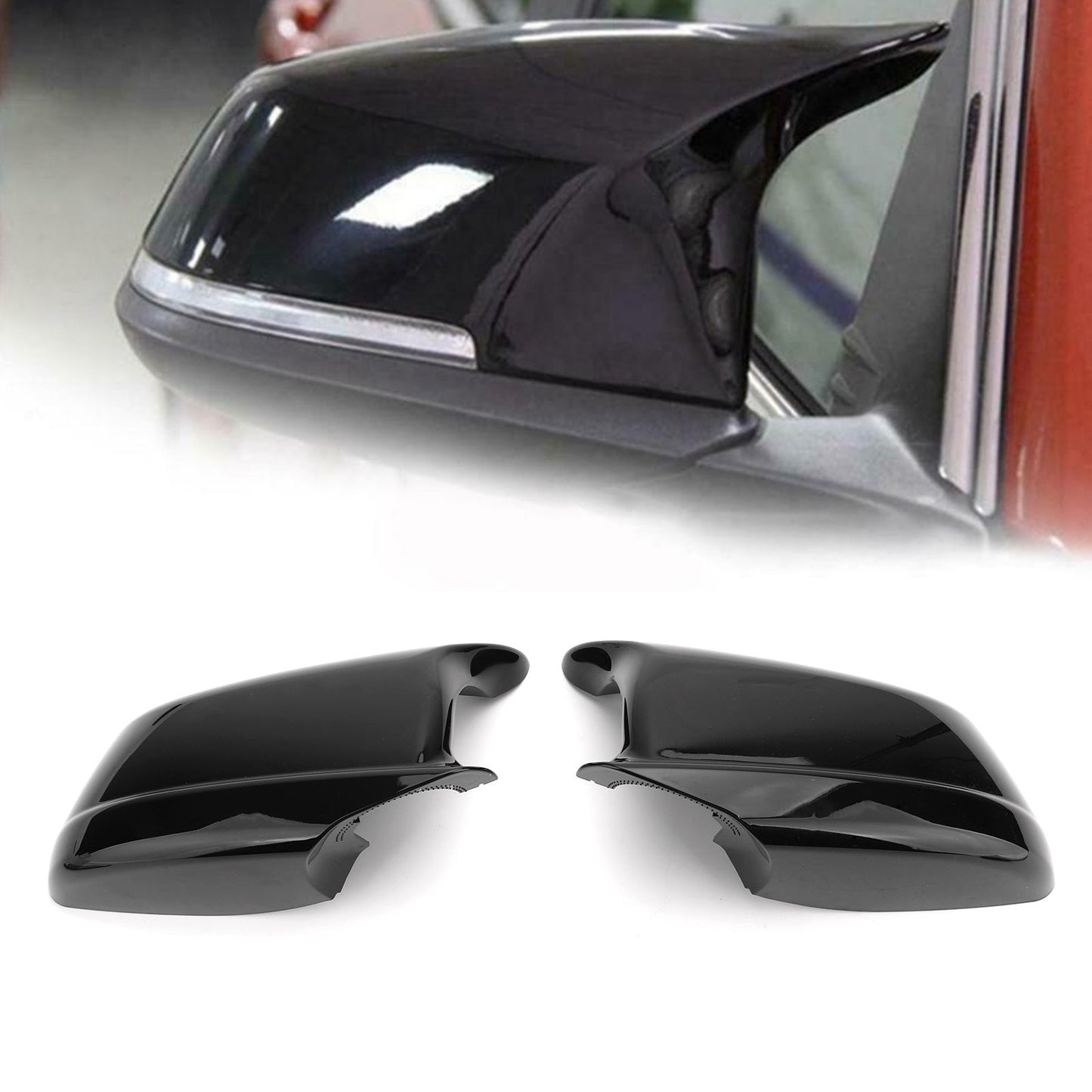 2011-2013 BMW F10 F11 5-Series Sedan 520i,523i,525i,528i,530i,535i,550i 2011-2013 Pre-LCI Door Side Wing Mirror Cover Cap Black