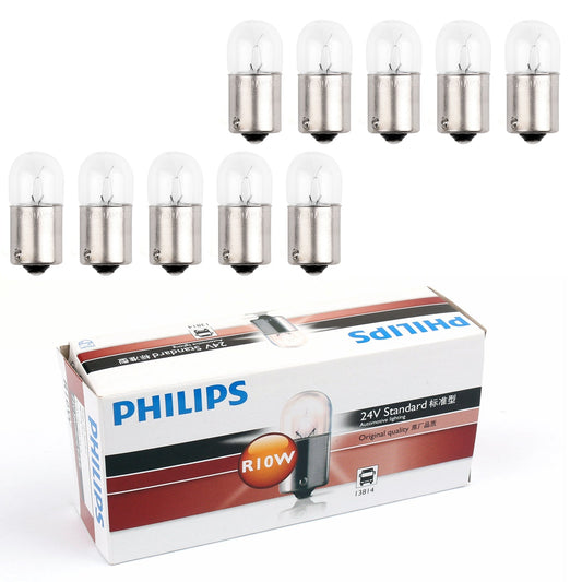 10PCS For Philips 13814 24V 10W R10W BA15s Standard Singaling Lamp Bulbs