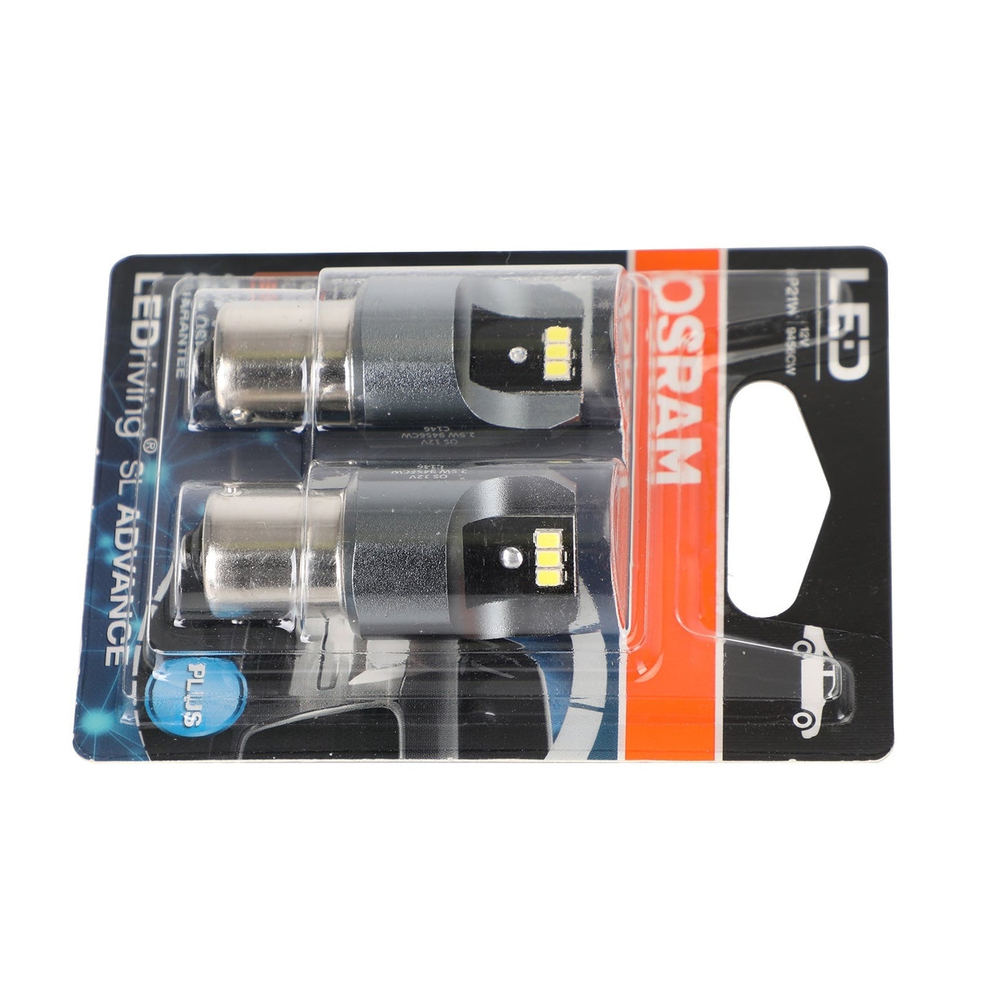 2x OSRAM 9456CW Car Auxiliary Bulbs LED P21W 12V2.5W BA15s