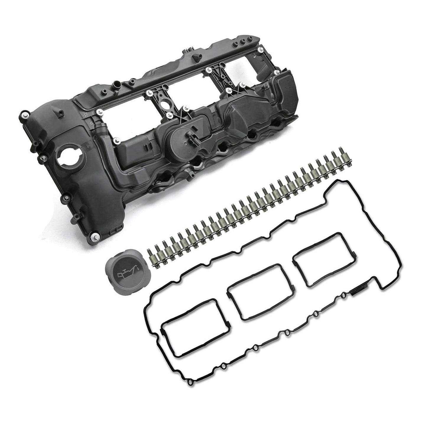 2012-2013 BMW E82/E88 135is 3.0L Turbocharged N55B30 Engine Valve Cover w / Gasket+Cap 11127570292 E346-AS