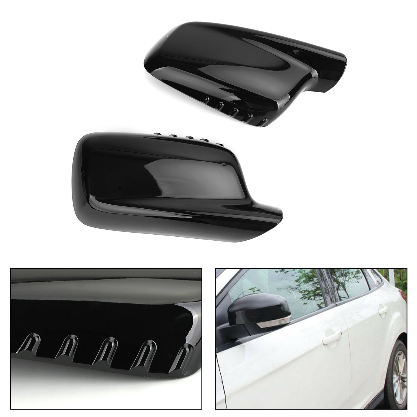 2000-2006 BMW 3-Series E46 Cabrio Pair Mirror Cover Cap Black 51167074236 51167074235