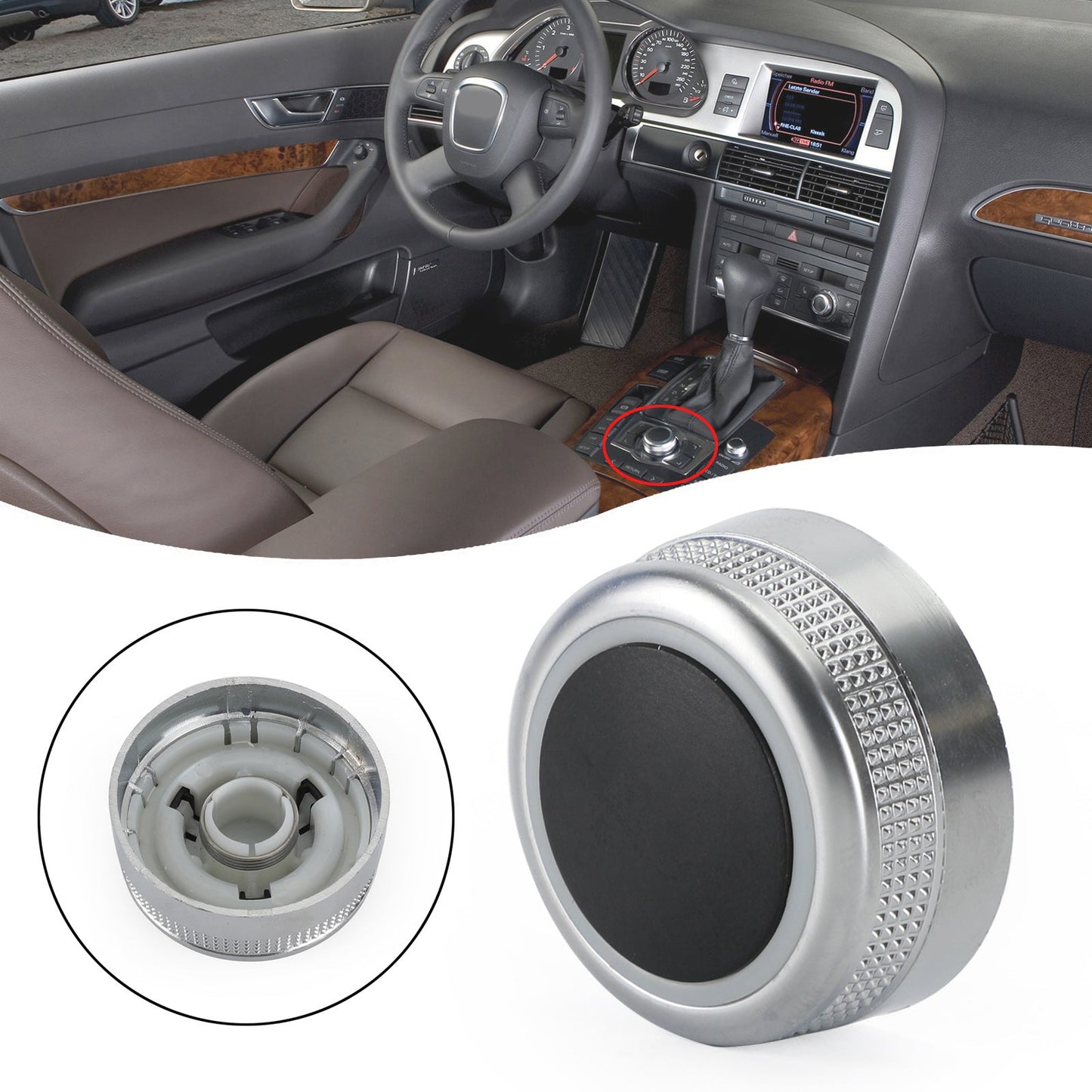 Audi A6 C6 A8 D3 Q7 MMI Multimedia Menu Button Switch Knob Cover 4F0919069