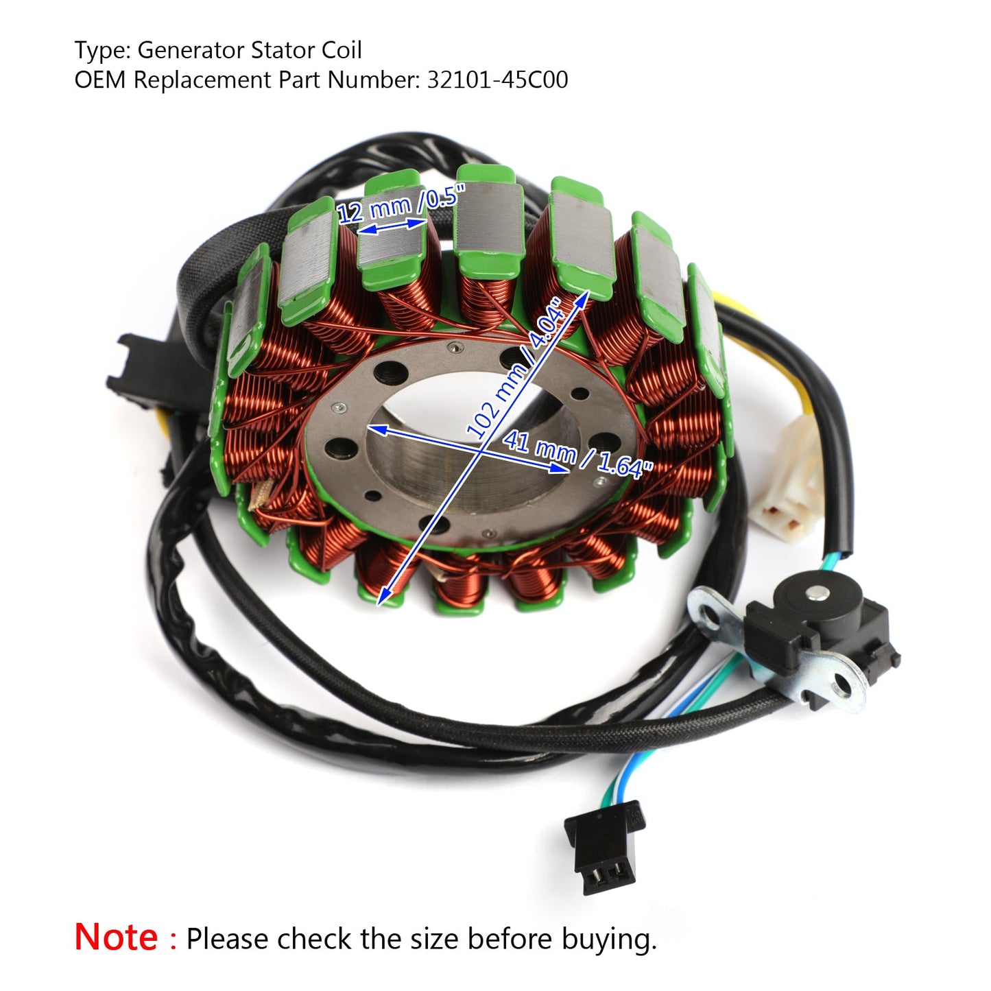 Generator Stator Coil For Suzuki VS800 Intruder 800 VS800GL '98-'09 32101-45C00