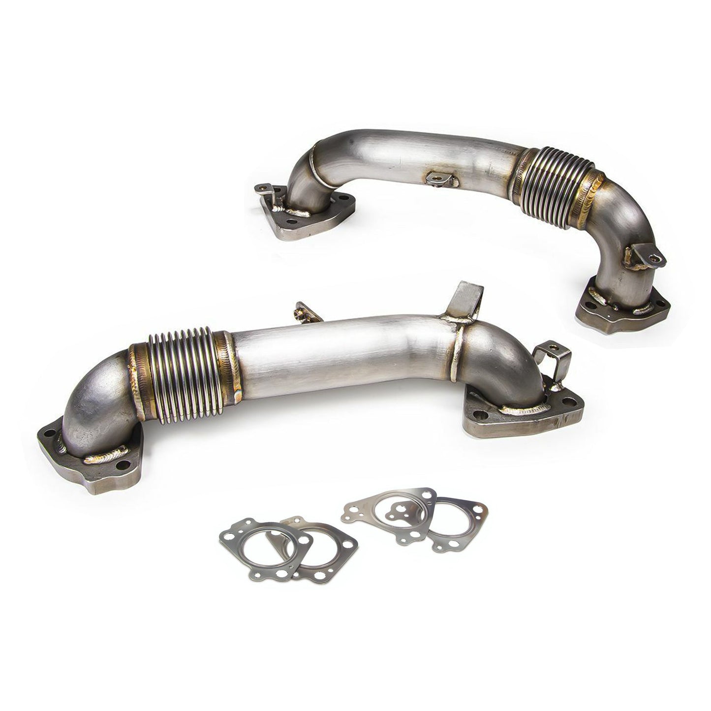 3.5" High Flow Exhaust Up Pipes For 2017-2020 Chevy 6.6L L5P Duramax Diesel Exhaust Manifold Header