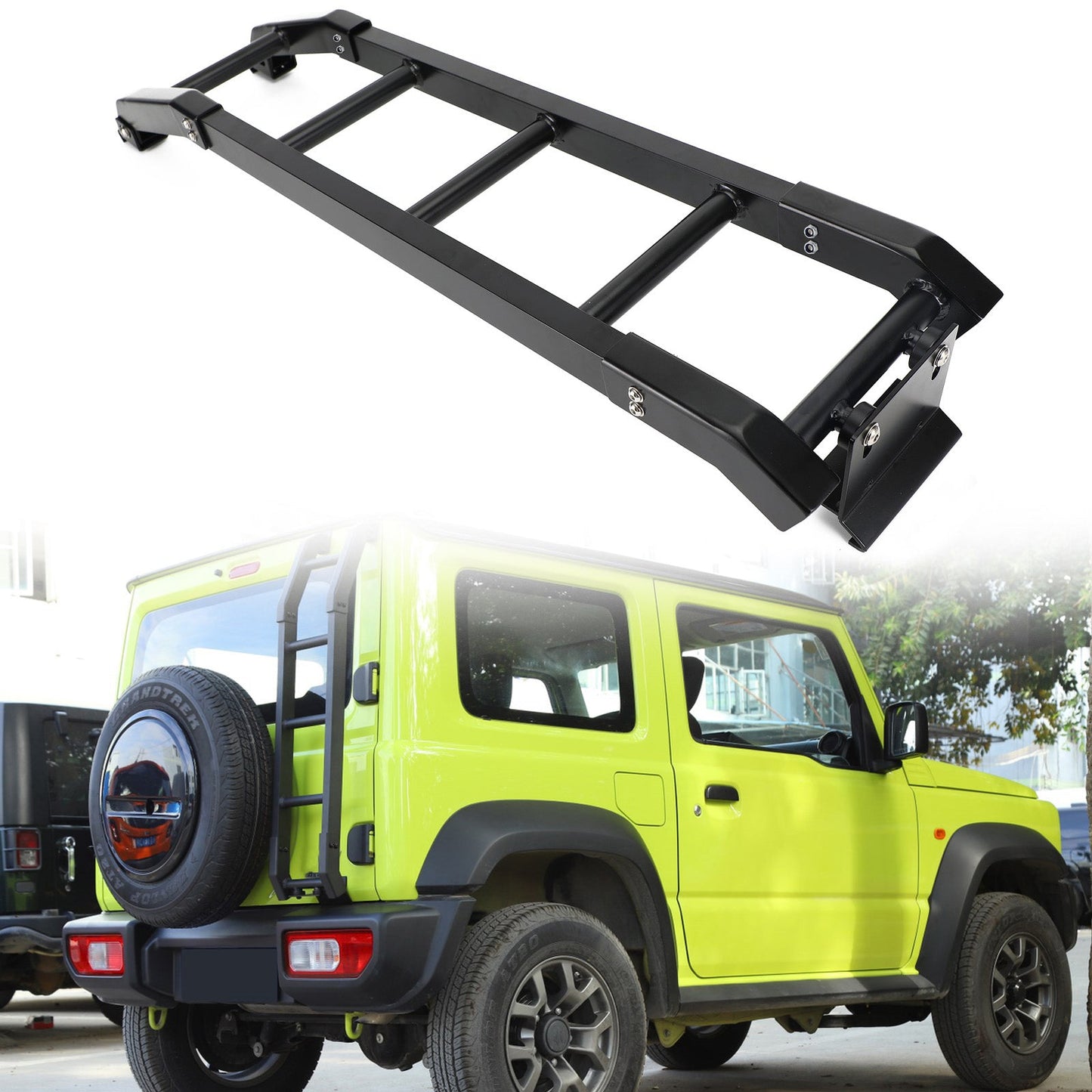 Suzuki Jimny 2019+ New Aluminum Car Rear Tail Door Ladder Climbing BLK