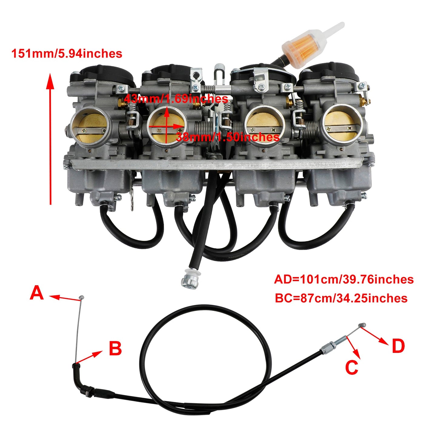 Carburetor Carb fit for Honda CB400 CB400SF 1992-1998 FedEx