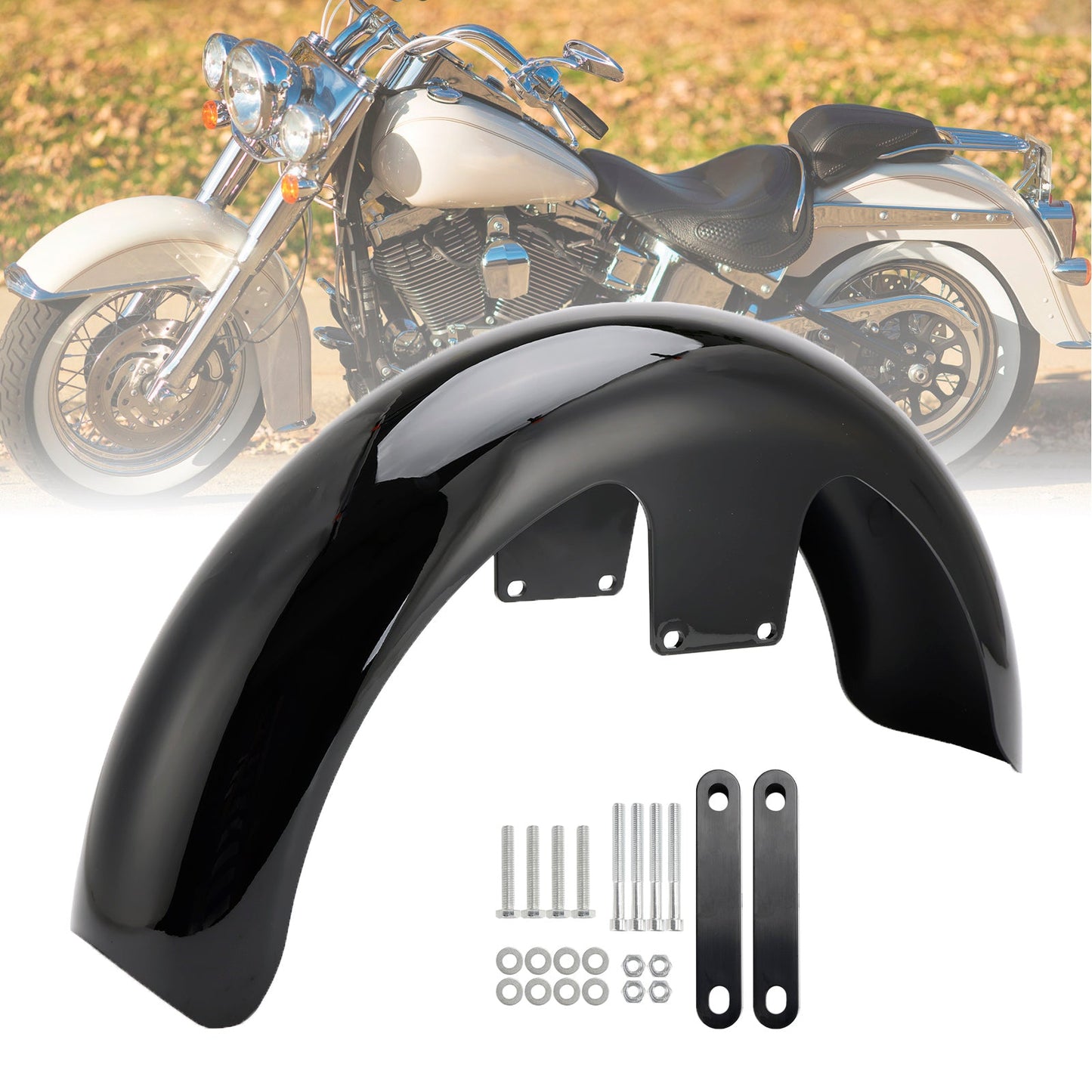 Touring Electra Street Road Glide Baggers FLHT FLHR 19" Wrap Front Fender ABS