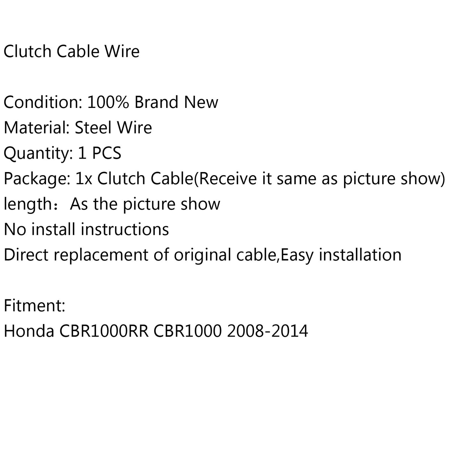 Wire Steel Clutch Cable Replacement For Honda CBR1000RR CBR1000 2008-2014