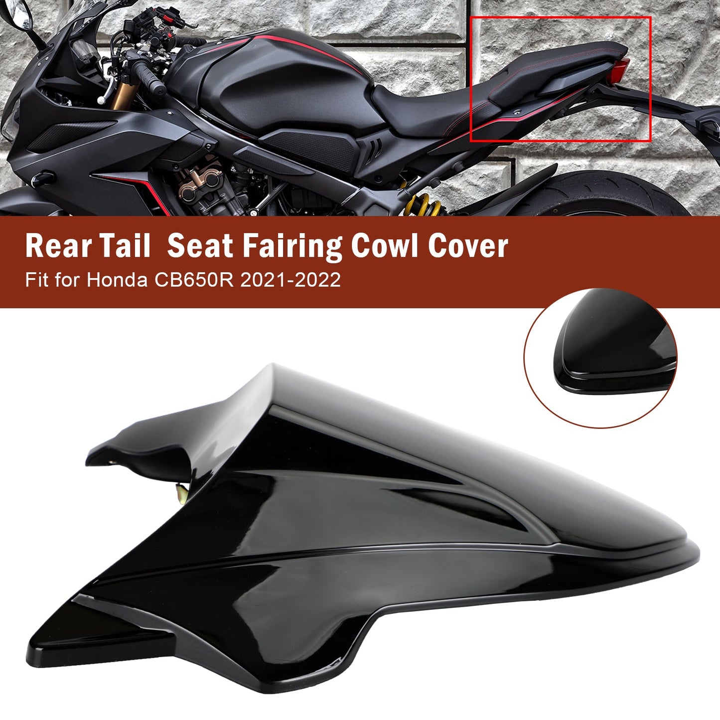 Rear Tail Seat Fairing Cowl Cover for Honda CB650R 2021-2022