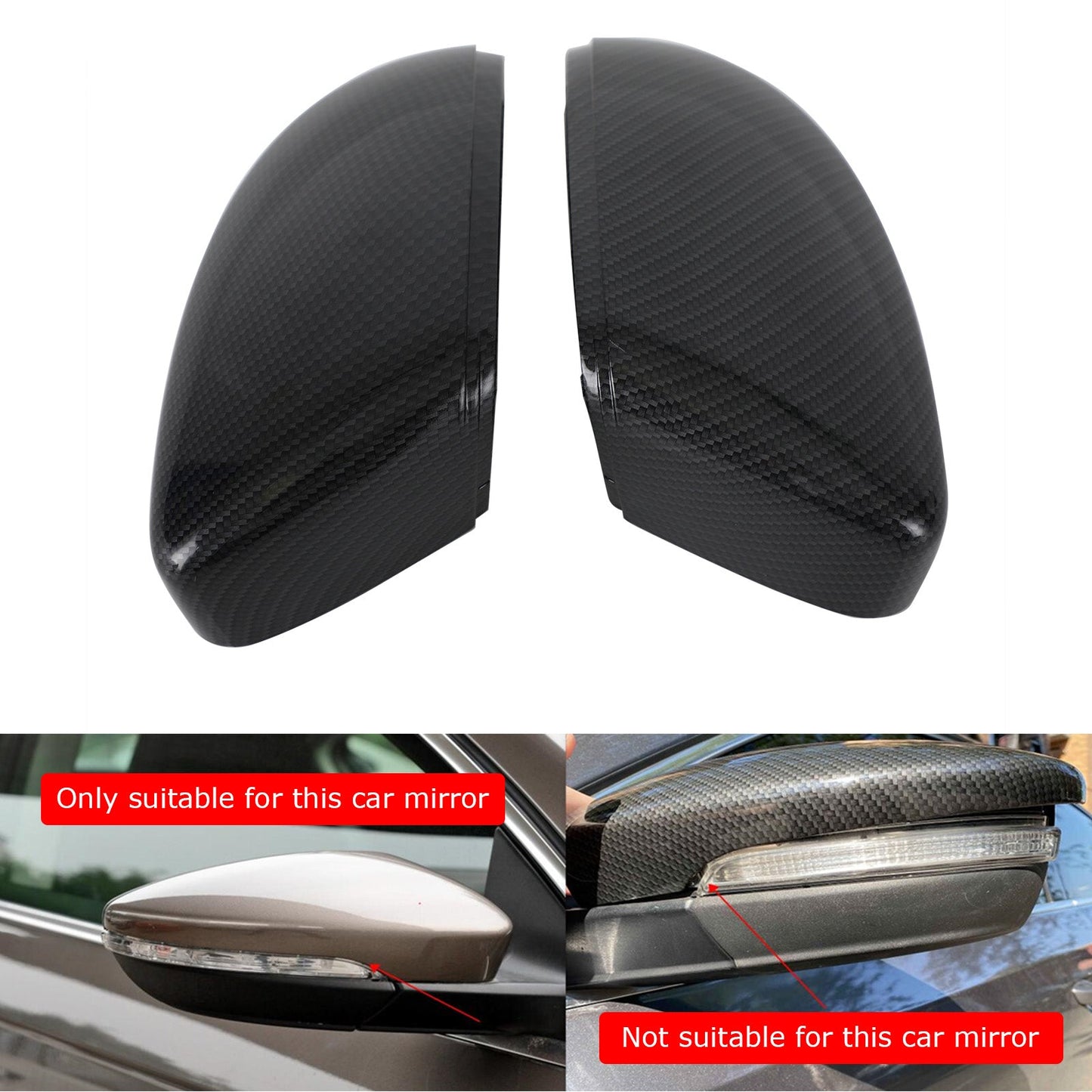 VW Jetta Passat Left & Right Rear Door Wing View Mirror Cover Cap 3C8857537