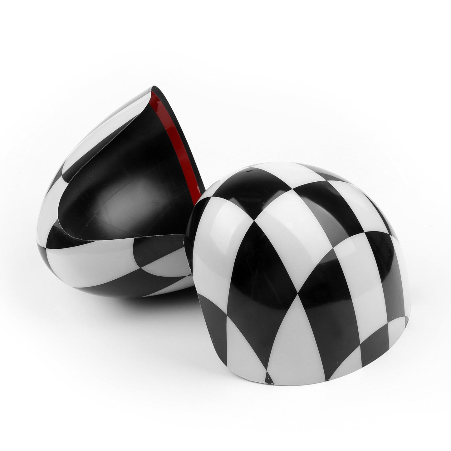 Two pieces Black/White Checkered design rear view mirror covers For Mini Cooper F55 F56 F57 F60