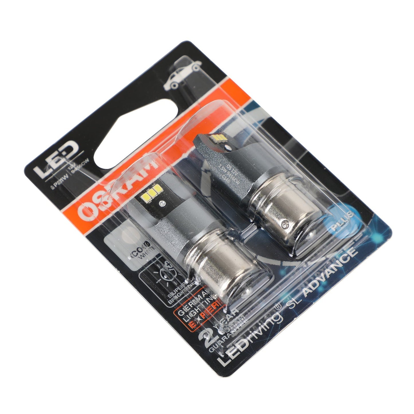 2x OSRAM 9456CW Car Auxiliary Bulbs LED P21W 12V2.5W BA15s