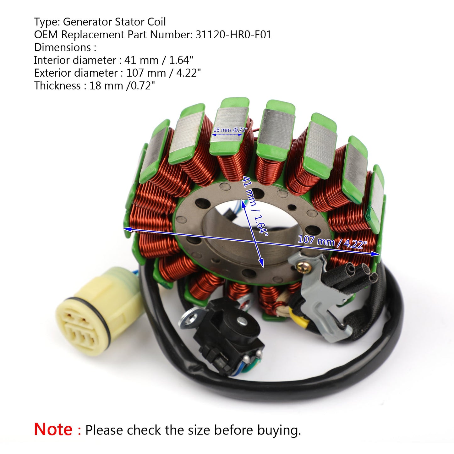 Generator Stator Coil For Honda TRX500 Fourtrax Foreman 500 FM FE FPE FPM 12-13