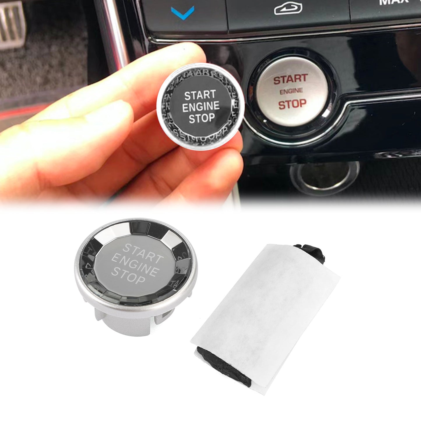 Engine Start Stop Push Button Knob Switch Decor Cover Fits For Jaguar XF XE F-Pace