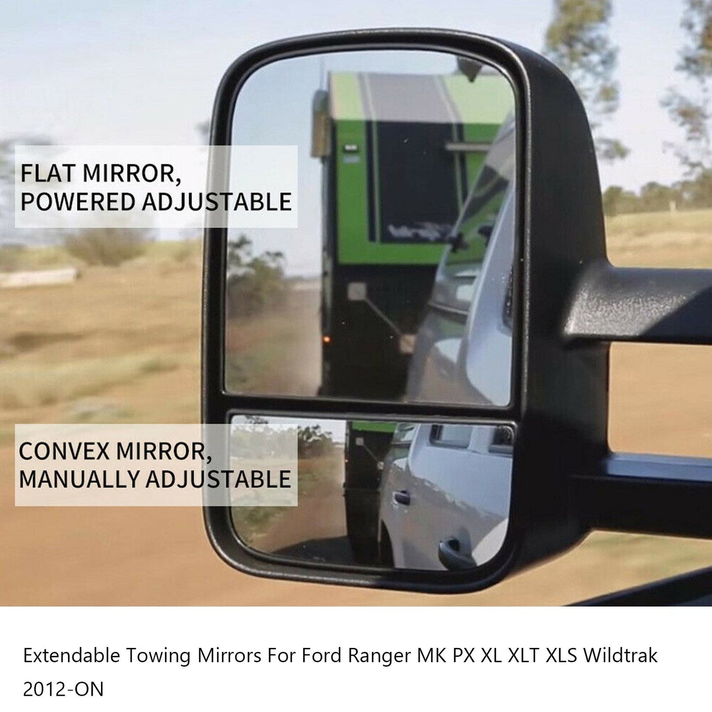 2012+ Ford Ranger MK PX XL XLT XLS Wildtrak Extendable Towing Mirrors