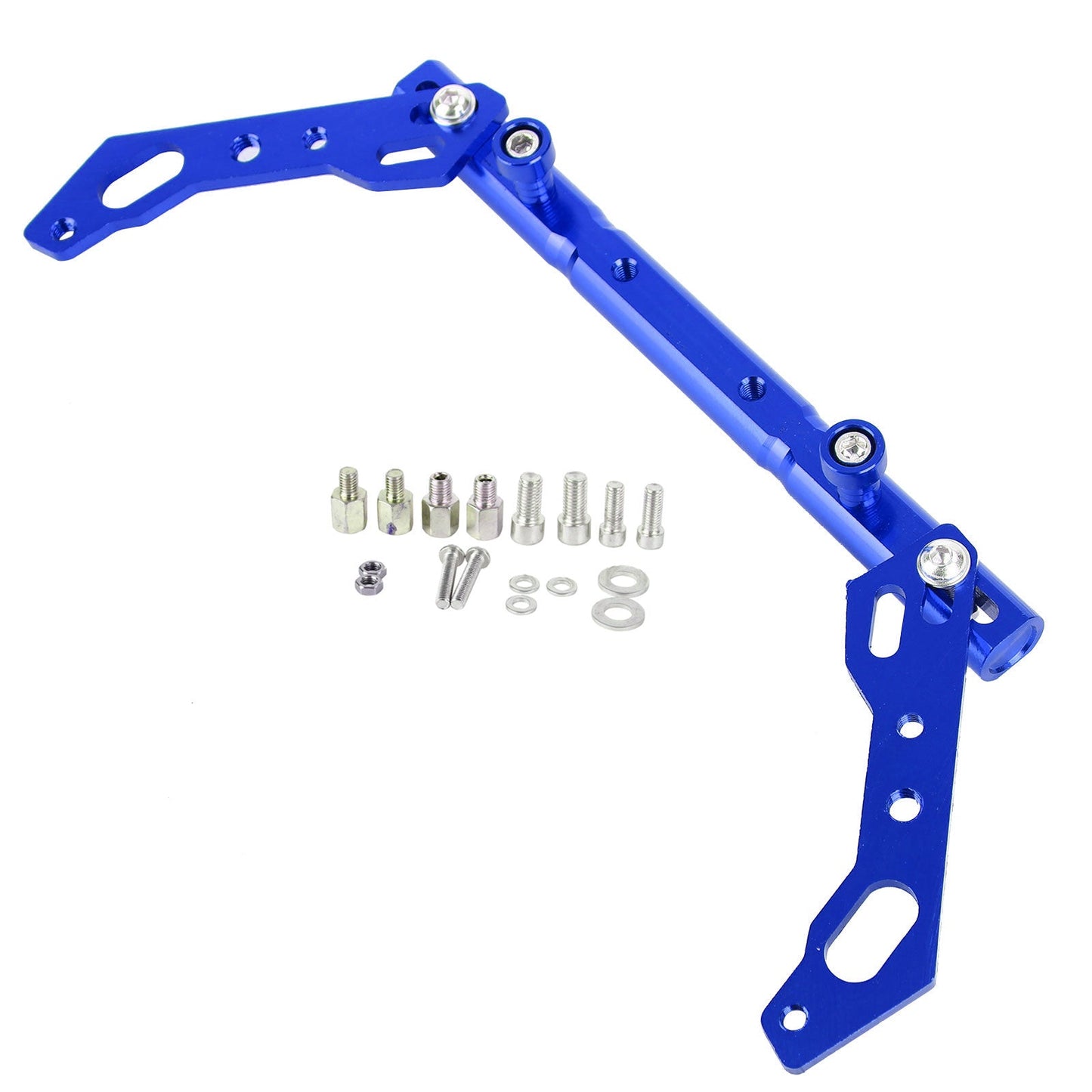 Cnc Adjustable Balance Cross Handle Bar Aluminum Lever Blue Fits For Motor