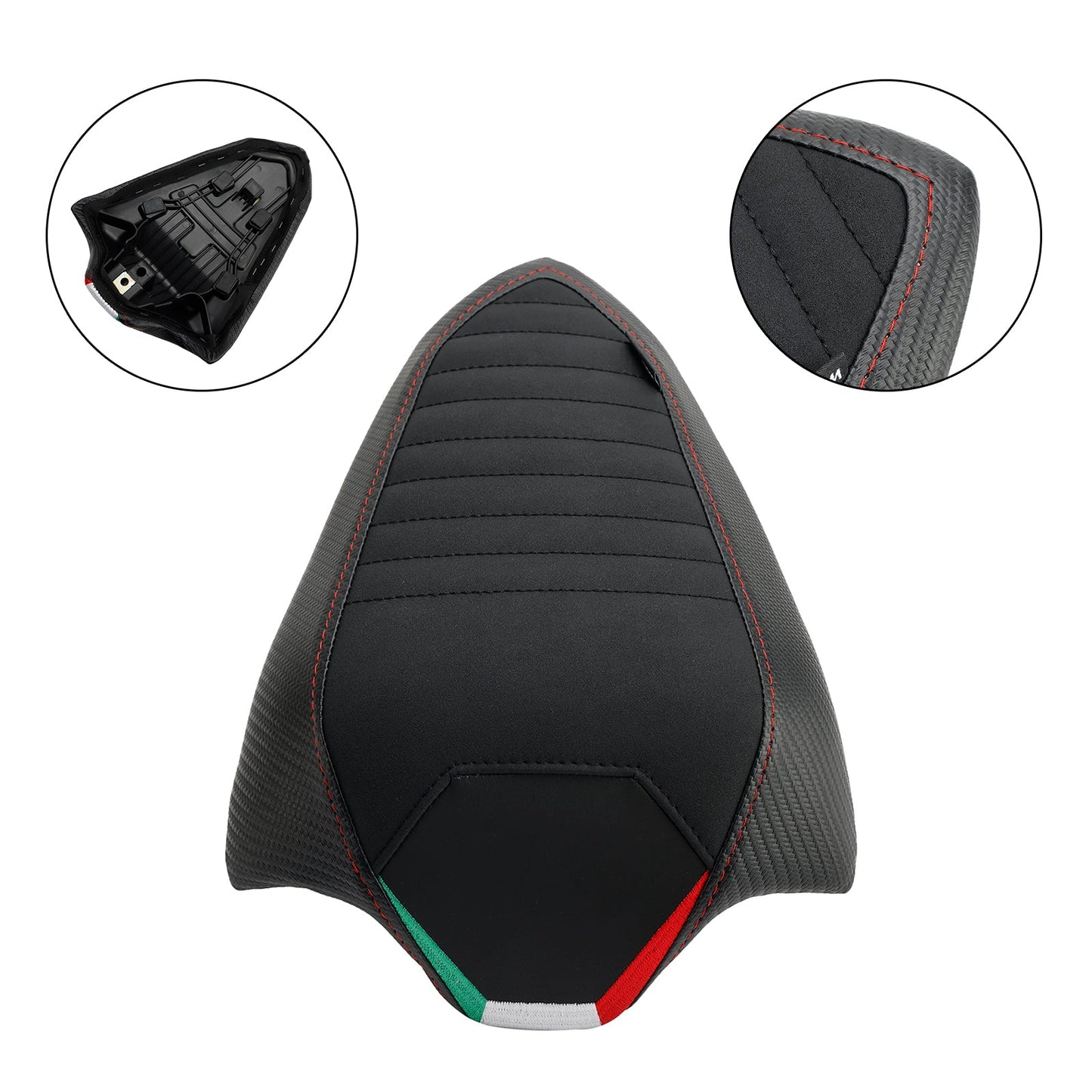 Rear Seat Passenger Cushion Flat Pu Fit For DU Streetfighter V2 2022-2023 grid carbon