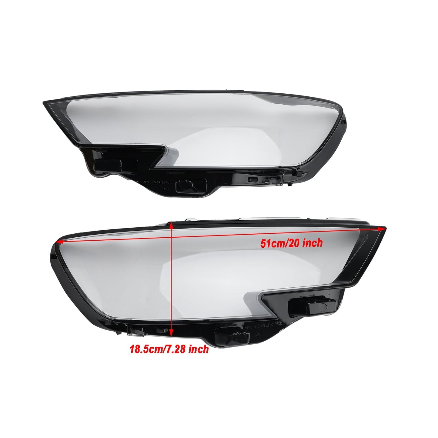 Audi A3 17-2020 Left +Right Headlight Lens Plastic Cover Shell 8V0941783/84