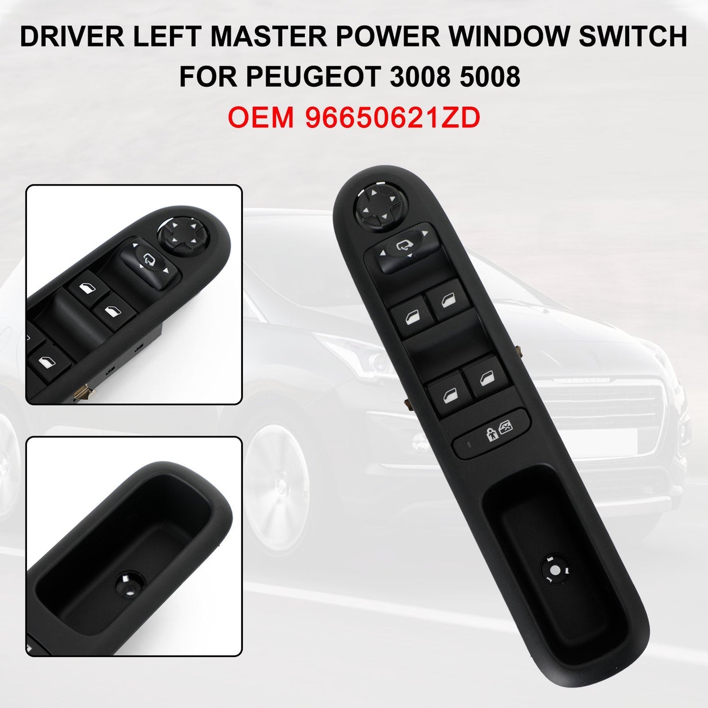 2010-2016 Peugeot 5008 Driver Left Master Power Window Switch 96650621ZD