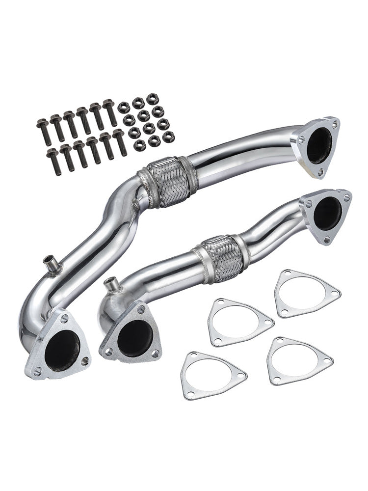 2008-2010 Ford 6.4L Powerstroke Diesel Exhaust Up-Pipe Heavy Duty Polished NO EGR