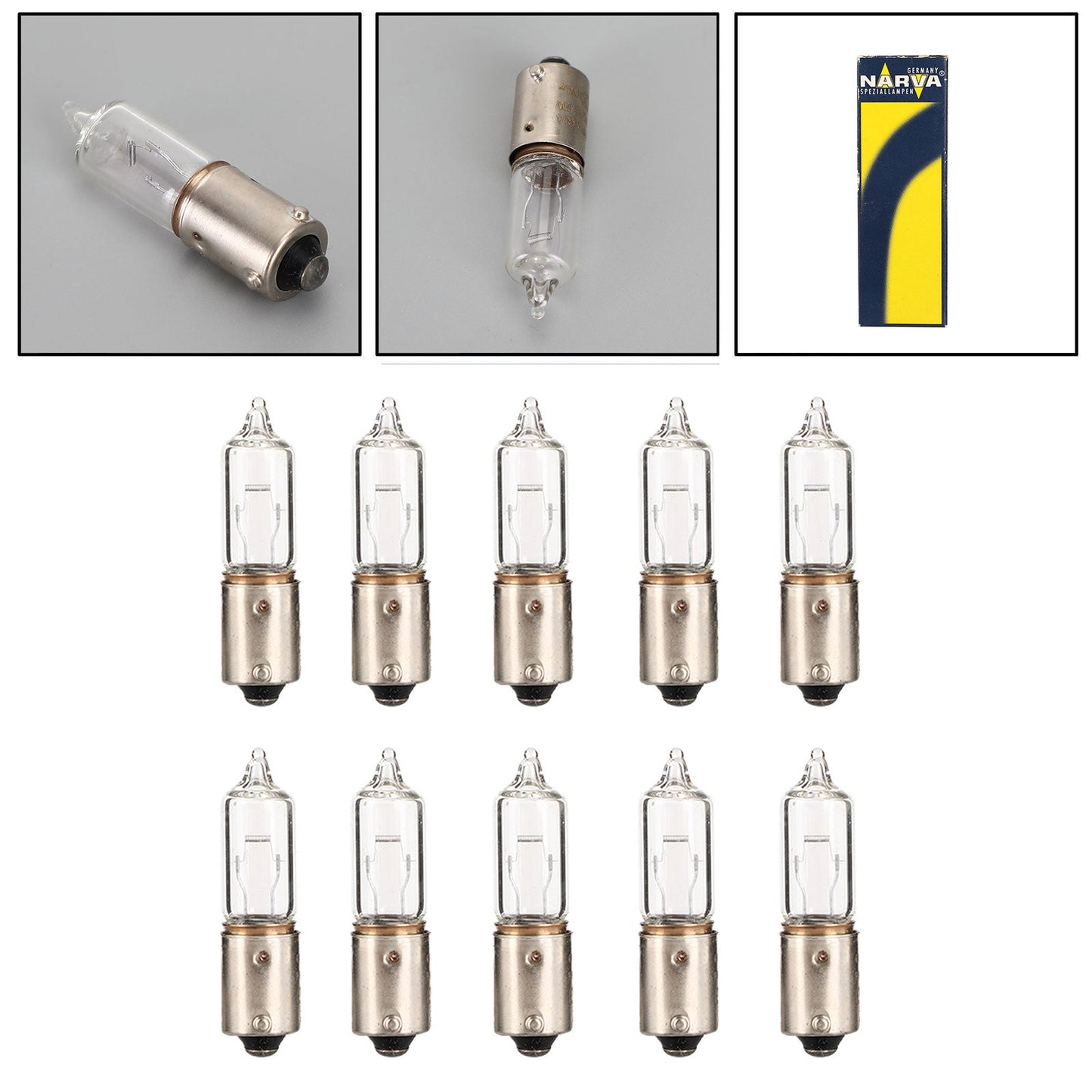 10x For NARVA 68191 Car Auxiliary Bulbs H21W 12V21W BAY9s