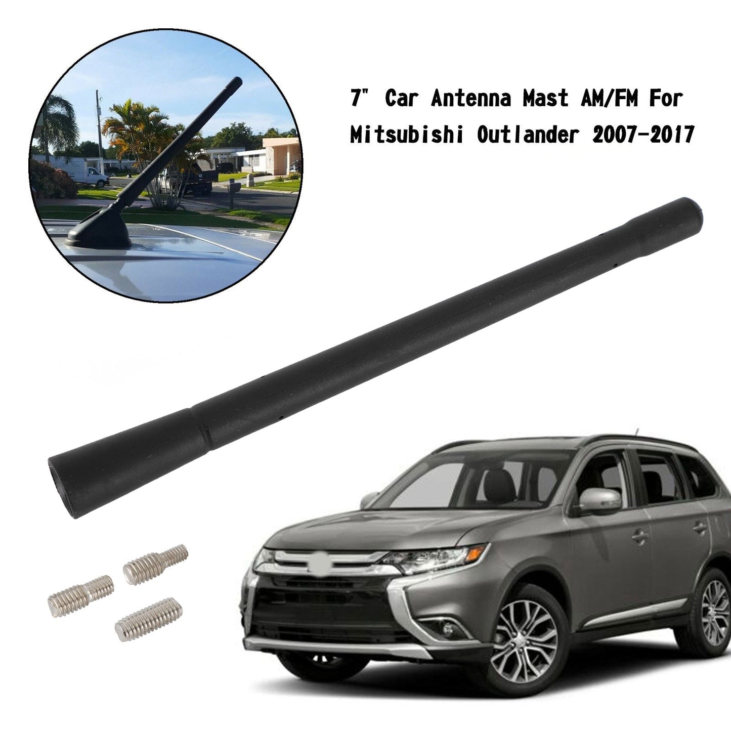 7" Car Antenna Mast AM/FM For 2007-2017 Mitsubishi Outlander