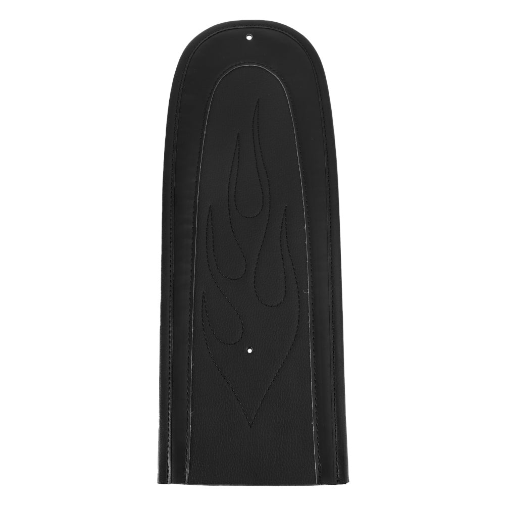 Black Flame Stitch PU Leather Rear Seat Fender Bib Fit For Dyna Super Glide